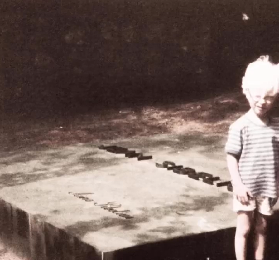 Composer Luukas Hiltunen at the grave of Jean and Aino Sibelius in Ainola in June 2002, aged five. (C) Photo courtesy of the composer